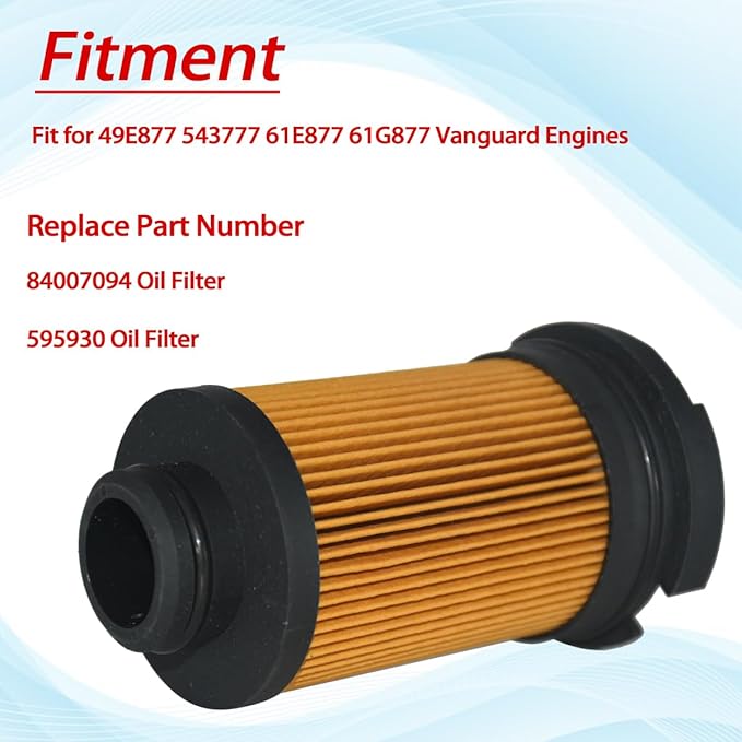 595930 84007094 Oil Filter for 49E877 543777 61E877 61G877 Vanguard Engines with 845125 Fuel Filter