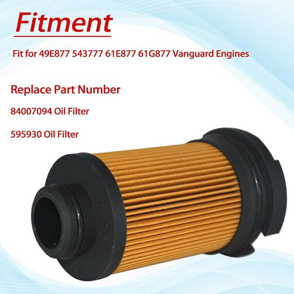 595930 84007094 Oil Filter for 49E877 543777 61E877 61G877 Vanguard Engines with 845125 Fuel Filter