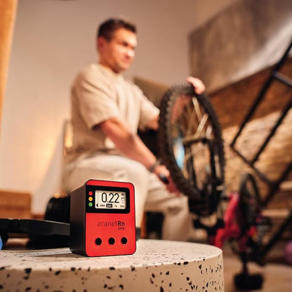 Radon One – Fast Home Radon Gas Detector with 10-Minute Response, E-Ink Display, Battery Powered, Portable Real-Time Radon Monitor for Basements & Indoor Air Monitoring (Red)
