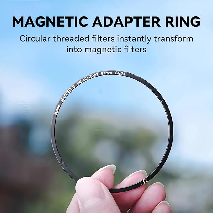 Kase 95mm Magnetic Adapter Ring, Aviation Aluminum 0.5s Snap-On Frame for CPL/ND/UV Filters, No Light Leak & Vignette, Ultra-Thin Stackable for DSLR Mirrorless Wide-Angle Vlog