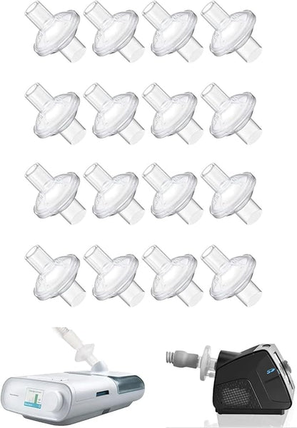 Universal CPAP Inline Filter, CPAP Air Filter for ResMed AirSense 11/AirSense 10/Philips Respironics DreamStation 2, Hose Filter for CPAP Supplies, BIPAP Supplies (16)