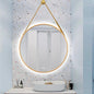JSLJDM 500X500 mm Illuminated Backlit LED Bathroom Mirror, Wall Mounted Multifunction Bathroom Vanity Mirror with Lights and Demister Pad, Energy-Saving Illuminated Smart Mirror 60cm/23.5in Gold