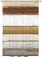 Sheer Curtains 72 Inches Long, Brown Wood Grain Semi Sheer Curtains Light Filtering Window Treatment, Vintage Country Geometric Striped Privacy Voile Drapes for Living Room Bedroom 52x72 Inch