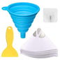 DAOKI 100 Pcs Paper Paint Filters 100 Micron Disposable Paint Paper Strainers for Resin 3D Printer with Collapsible Silicone Funnel, Hook, Clean Tool