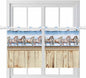Western Horse Kitchen Curtains 24 Inch Length, Small Window Curtains Tab Top, Farmhouse Wooden Grain Vintage Cowboy Barn Door Light Filtering Short Window Treatments Tier Drapes 27.5"x24" 2 Panel