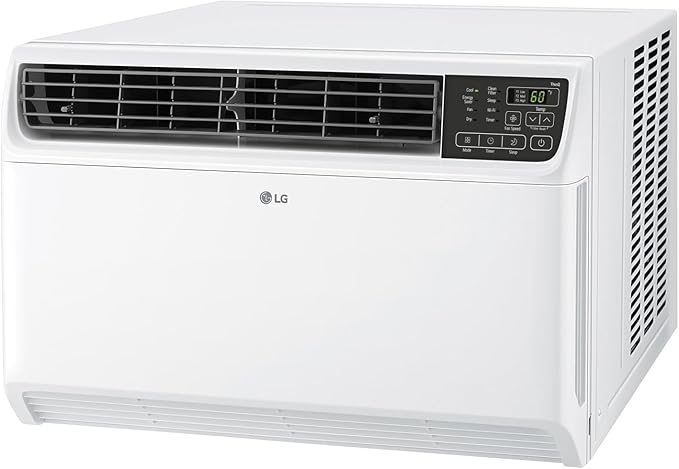 LG 14000 BTU Window Air Conditioner Energy Saving Dual Inverter Remote Control WiFi Enabled Works w/LG ThinQ, Alexa Washable Filer Ultra-Quiet Cools 700 Sq.Ft. for Large Room AC Unit White LW1522FVSM