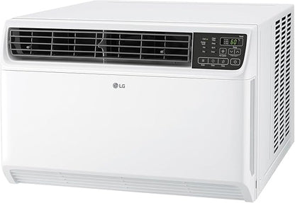 LG 14000 BTU Window Air Conditioner Energy Saving Dual Inverter Remote Control WiFi Enabled Works w/LG ThinQ, Alexa Washable Filer Ultra-Quiet Cools 700 Sq.Ft. for Large Room AC Unit White LW1522FVSM