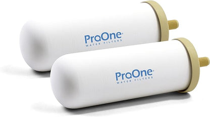ProOne G-Series 7-Inch Gravity Filter Replacement 2-Pack - Universally Compatible with Gravity Water Filtration Systems - NSF/ANSI Certified to Reduce Lead, Microplastics, & Total PFAS (2-Pack)