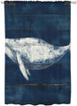 Sheer Curtains 72 Inches Long, Summer Whale Semi Sheer Curtains Light Filtering Window Treatment, Ocean Watercolor Wooden Grain Blue Privacy Voile Drapes for Living Room Bedroom 52x72 Inch