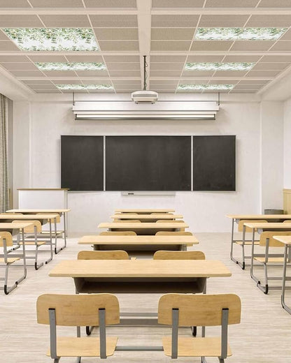 Fluorescent Light Covers for Ceiling Lights Sage Green Eucalyptus Leaves Magnetic Light Filters 3 Pack 4x2 ft Nature Leaf Plant Ceiling Lights Cover for Classroom Office School Home Drop Lamp Decor
