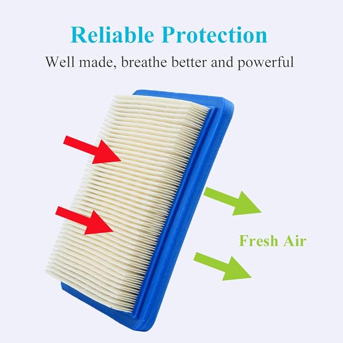 HOODELL 10 Pack 491588S Air Filter + 394358 Fuel Filter Compatible with 491588 4915885, Toro 20332, Craftsman 33644, Pro Performance for Push Lawn Mower