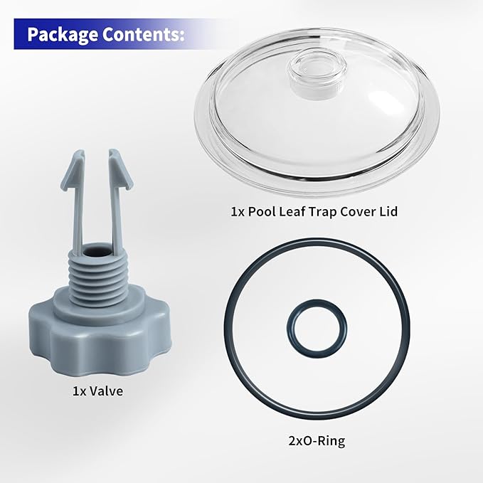 XJJ 28645EG Pool Leaf Trap Cover Lid 5 inch have O-Ring, Valve, Fit for Intex 12 Inch Sand Filter Pumps, NOT Fits Intex 14 & 16 Inch Sand Filter Pumps