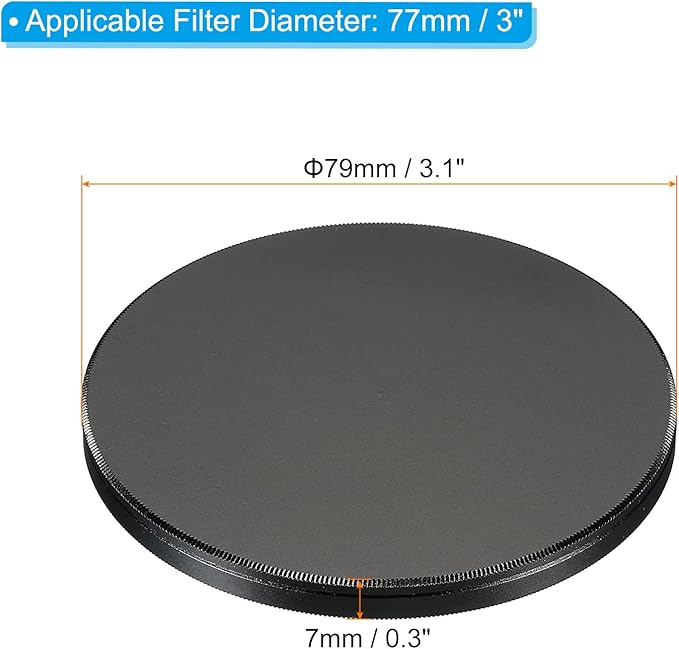 PATIKIL 77mm Lens Cap, Camera Lens Cap Cover Universal Front Metal Lens Filter Stacks Cap Protective Case for 77mm Camera Circular Polarizing Fader ND Filter, Black