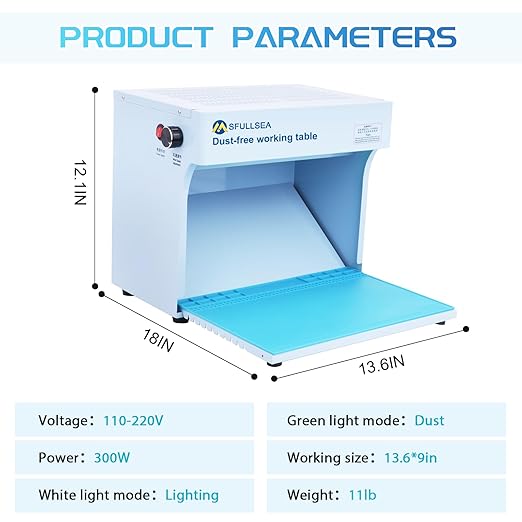 Laminar Flow Hood HEPA Filter Flow Hood Mycology HEPA Air filtration Fan Unit for Mushroom Mycology & Phone LCD Repair Laboratory Tissue Culture