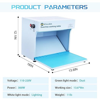 Laminar Flow Hood HEPA Filter Flow Hood Mycology HEPA Air filtration Fan Unit for Mushroom Mycology & Phone LCD Repair Laboratory Tissue Culture