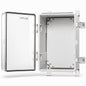 QILIPSU Waterproof Junction Box IP67 Outdoor Plastic Electrical Project Enclosure Weatherproof with Mounting Plate, Wall Brackets, Hinged Clear Cover 11.8"x7.9"x6.7" CC