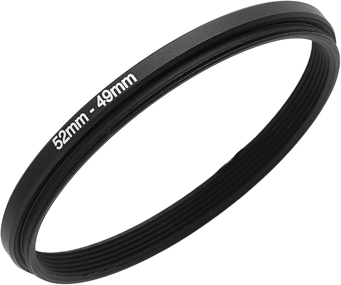 52mm to 49mm Step-up Adapter Rings Filter Adapter Black Metal Step Down Filter Ring Adapter Compatible with All Brand UV CPL ND Camera Lens Filter Stepping Rings (52mm-49mm)