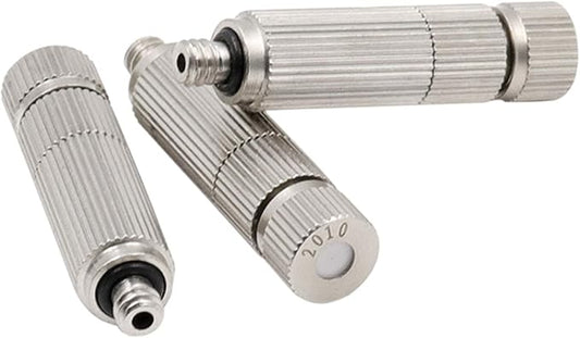 Haueeschoen 80pcs Brass Misting Nozzle Kit for Cooling System, High Pressure 3/16" Threaded Mister Nozzles, Anti-drip Fogging Spray Head for Landscaping, Air Humidification, Spraying Disinfection