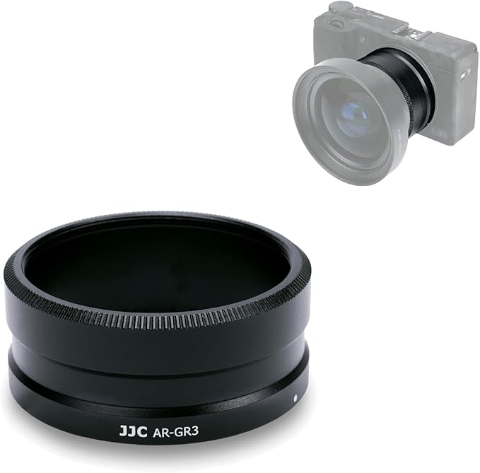 JJC AR-GR3 Lens Filter Adapter Replaces Ricoh GA-1 for Ricoh GR III GR III HDF GR3 GR3 HDF Digital Camera with GW-4 Wide Conversion Lens or 49mm Filter