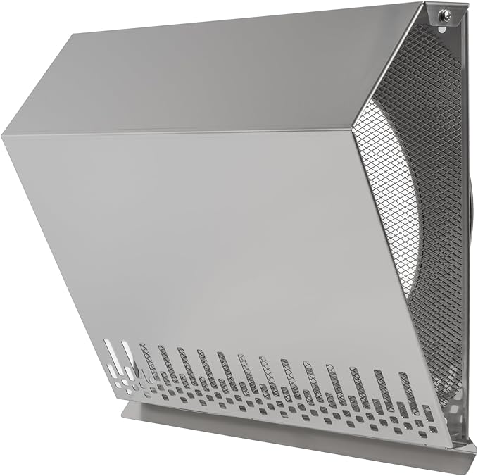 Vent Systems 10" Inch Air Supply Vent Cover with Rubber Gasket - Stainless Steel - Robust Weatherproof Outdoor Air Intake Box - Duct or Surface Mounting - Rain and Snow Protection