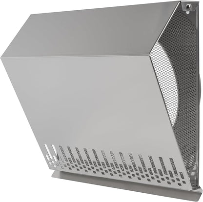 Vent Systems 10" Inch Air Supply Vent Cover with Rubber Gasket - Stainless Steel - Robust Weatherproof Outdoor Air Intake Box - Duct or Surface Mounting - Rain and Snow Protection