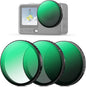 K&F CONCEPT Snap On CPL VND Effect Filter Kit Compatible with DJI Osmo Action 6, 3 Pack CPL Black Diffusion 1/4 ND4-32 Filters HD Optical Glass/Multi-Coated Action Camera Accessories