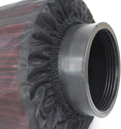 AICEL Air Filter Wrap, 2 Pcs Universal Auto Cold Air Filter Protective Dustproof Cover, Automotive Air Cleaner Waterproof Rain Sock Wrap for High Flow Air Intake Filters, Car Accessories (Large)