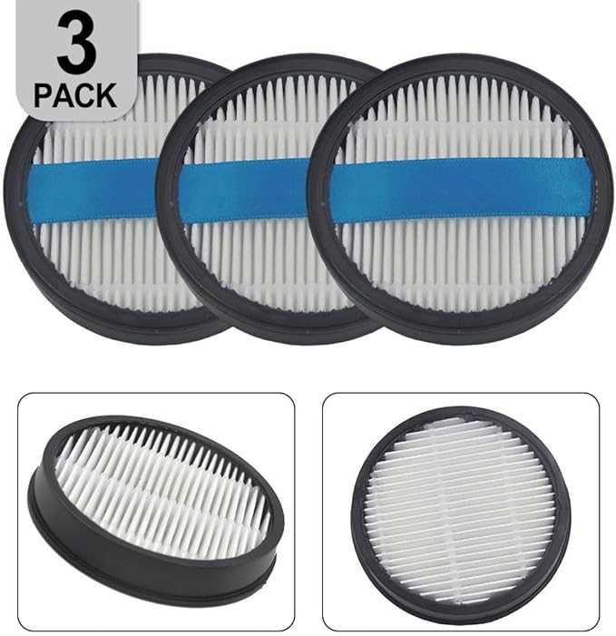CHEBIO Filter Replacement Parts for V16PRO Cordless Vacuum Cleaner, Washable Reusable High Efficiency Vacuum Cleaner Filters with Blue Handle, 3 Pack
