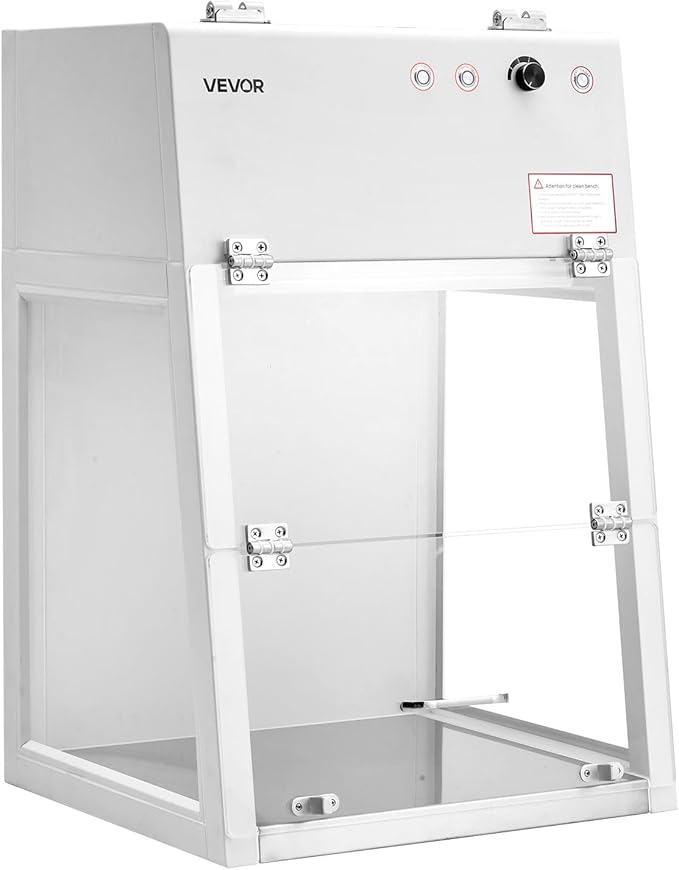 VEVOR Laminar Flow Hood, 20.08 x 20.47 x 23.62 inch Working Area Portable Clean Room, Meets ISO Class 5 Clean Room Standards, Adjustable, with HEPA-14 Filter and G1 Pre-Filter, for Laboratory Use