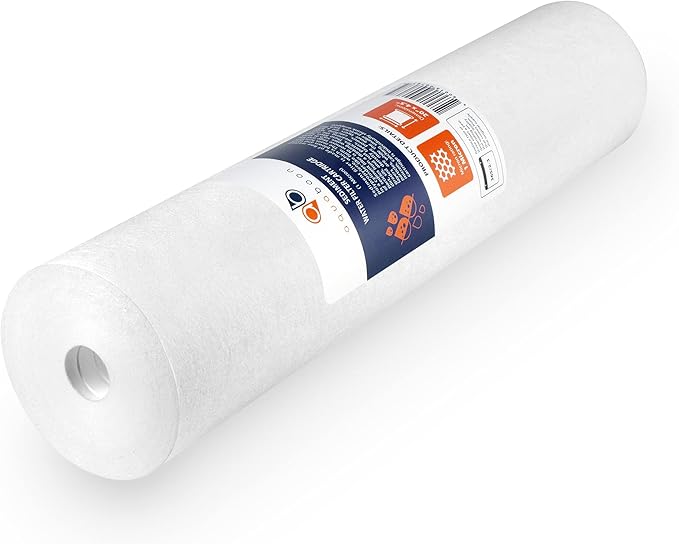 Aquaboon 1 Micron 20 x 4.5 Sediment Water Filter Replacement Cartridge | Whole House Sediment Filtration | Compatible with AP810-2, SDC-45-2005, FPMB5-20, P5-20, FP25B, 155358-43, 6 Pack