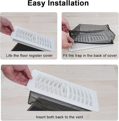Floor Register Cover Trap，Floor Air Vent Cover Screen for Home Air Vent Filters 5-Pack Floor Vent Mesh Filters Net Trap… (4 x 10 Inch)
