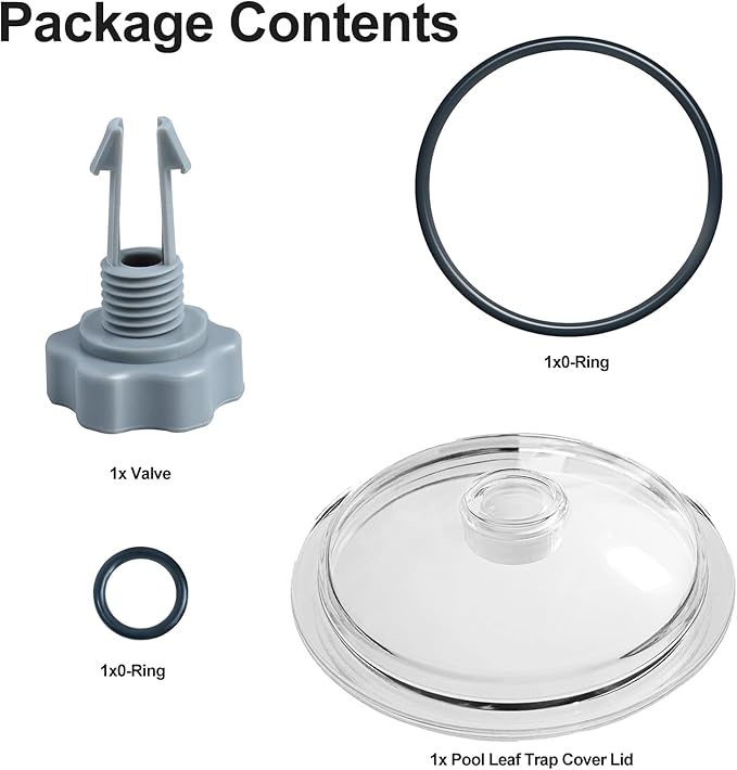 Heran SF80110-1 Leaf Trap Cover Lid with O-Ring and Valve Compatible with Intex 12 Inch Sand Filter Pumps (2100 GPH), Sand Filter Pump Replacement Parts, Pool Pump Accessory for Maintenance
