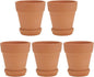 5pcs Red Clay Succulent Pots with Saucers, Indoor Succulent Plant Containers, Breathable Baked Terracotta Flower Planters for Home Gardening and Nursery Use