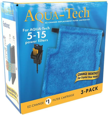 AQUA-TECH EZ-Change No.1 18-Pack Aquarium Filter Cartridge for 5 to 15 Power Filters