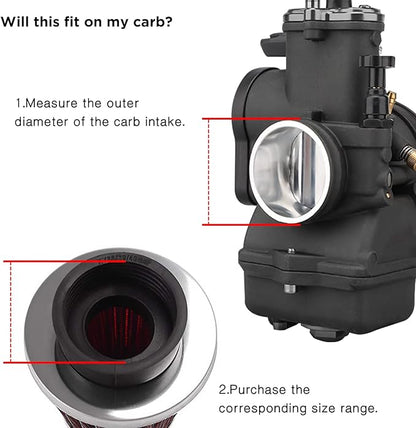 Evermotor Mini Engine Air Filter,34mm 35mm 36mm Air Filter Replacement Cleaner for 50cc 70cc 90cc 110cc 125cc 150cc Moped,ATV