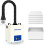 KINGSOM 100W Solder Fume Extractor 210m³/h with Hepa H13 Filter, 3 Settings Smoke Absorber Remover, Soldering Fume Extractor for Laser Engraver, DIY Welding, 3D Printer, Nail Salon White