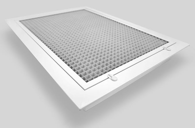 HVAC Premium 16" x 26" Cube Core Eggcrate Return Air Filter Grille for 1" Filter - Aluminum - White [Outer Dimensions: 18.5" x 28.5"]