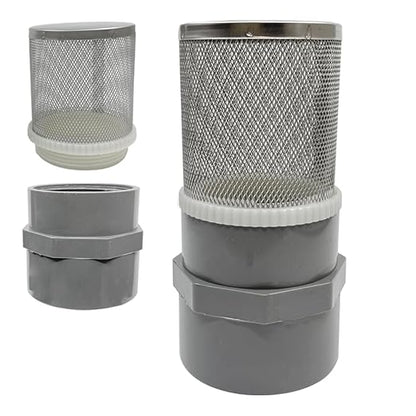 1/2" inch stainless steel filter cover connected to 1/2" grey pvc filter DN15 water pipe, suction strainer used to remove debris and reduce solid entry(1pcs)