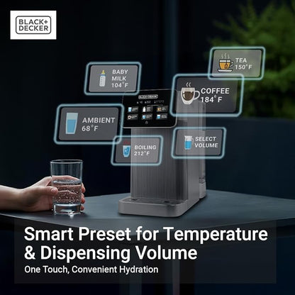 BLACK+DECKER Countertop RO+UV Water Filter | Hot and Ambient Water | 5-Stage Filtration System with Remineralization | IAPMO Tested and NSF Certified | No Installation Required | Portable water Filter