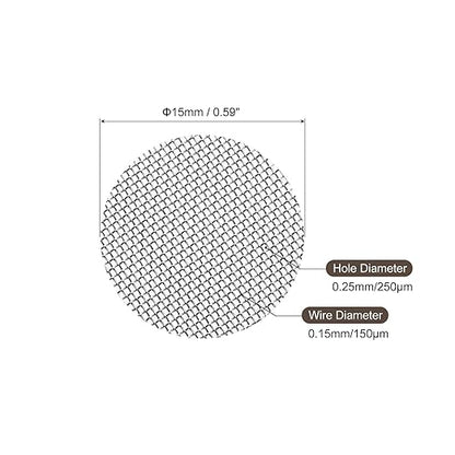 MECCANIXITY Pipe Screen Stainless Steel Screens, 9/16 Inch (15mm) Diameter for Pipe Filter, Pack of 60