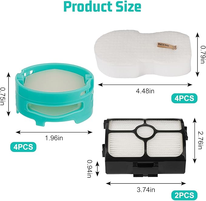 Replacement Filters for Shark HZ3002 HZ3000 Stratos Ultralight Corded Stick Vacuum with 4PCS Foam & Felt Filter, 4PCS Replacement Shark Odor Neutralizer Cartridge, Replace Part XFFKHZ3000 XHFHZ3000