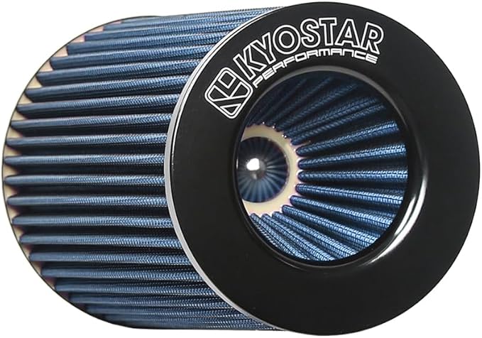 Universal 3/3.5/4" (75/89/100mm) High-Flow Air Filter, Reusable Cone Cold Air Intake, High Performance, Clamp-On Car High Flow Air Kit, Flange Diameter: 3/3.5/4 Inch, Height: 10 Inch, BLUE
