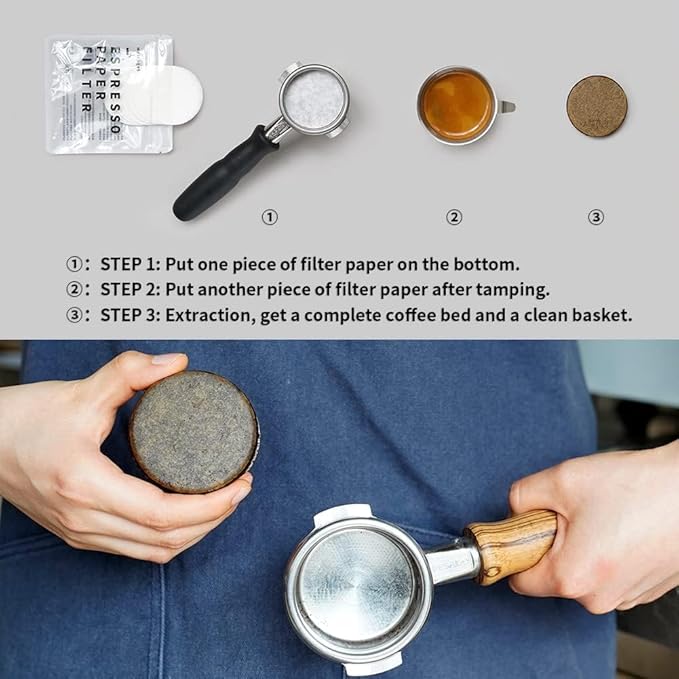 watchget 51mm Espresso Paper Filters - 1000 Pcs Unbleached Coffee Filter Papers for 51mm Portafilter Baskets, Compatible with Espresso Machines and Coffee Maker Accessories