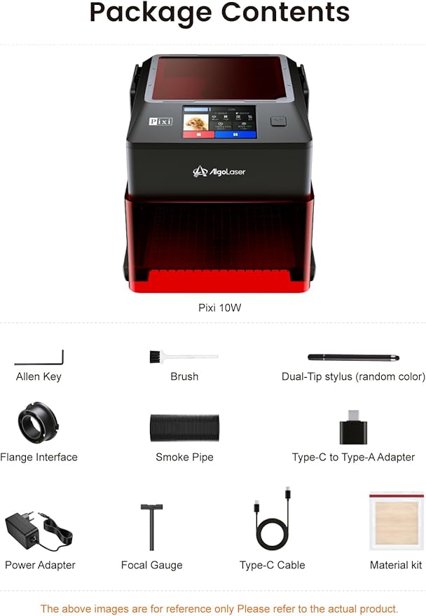AlgoLaser 10W Portable Laser Engraver Machine: Smart Laser Engraver/Cutter with 3.5" Touchscreen & 2.0 AlgoOS System - Hand Draw/Wireless Transmission/Offline - Laser Engraving for Wood,Metal,Glass