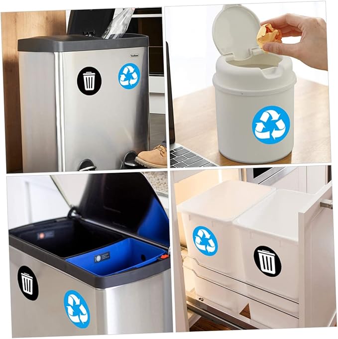 1Set PVC Waste Sorting Stickers Self Adhesive Trash Bin Labels for Recycling and Trash Can Decals Easy to Apply Promote Sustainable Waste Management