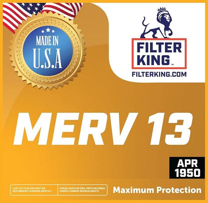 Filter King Air Filters 7.75x25.75x1 | 4-PACK | MERV 13 HVAC Pleated AC Furnace Filters | Air Purifier | Replacement Filters for Clean, Healthy & Fresh Environment | MADE IN USA