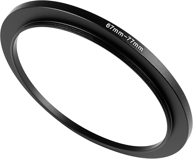 67-77mm Metal Step-Up/Down Ring Adapter Compatible with Mirrorless Cameras DSLR Lens, UV CPL ND Filter Thread Converter, Black