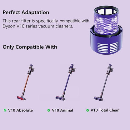 4 Pack Vacuum Filter Replacement Compatible with Dyson V10 Series Vacuum Cleaner, Cordless Vacuum Filter Accessories, Effective Cleaning, Home Cleaning Helper, 4 Rear-Filters (4)