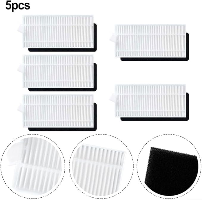 Replacement Filter for Thamtu T21 Robot Vacuum, Washable and Reusable HEPA-Style Air Purifying Filter, Removes of Dust Particles Down to 0.3 Microns, 5-Pack