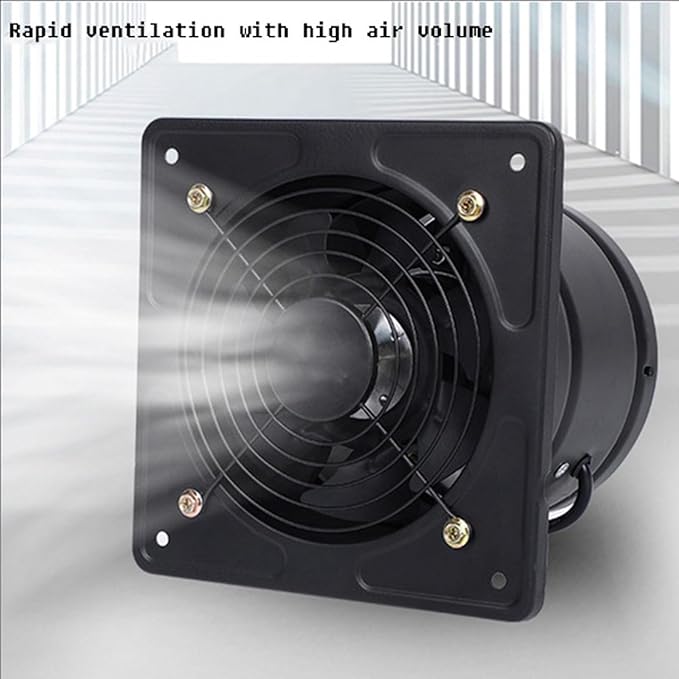 10 inch, High Speed Explosion-Proof Garage Ventilation Fan 6-10 Inch 220V Low Noise Metal Bathroom Exhaust Smoke Fan for Home Use, Greenhouse Easy to Store